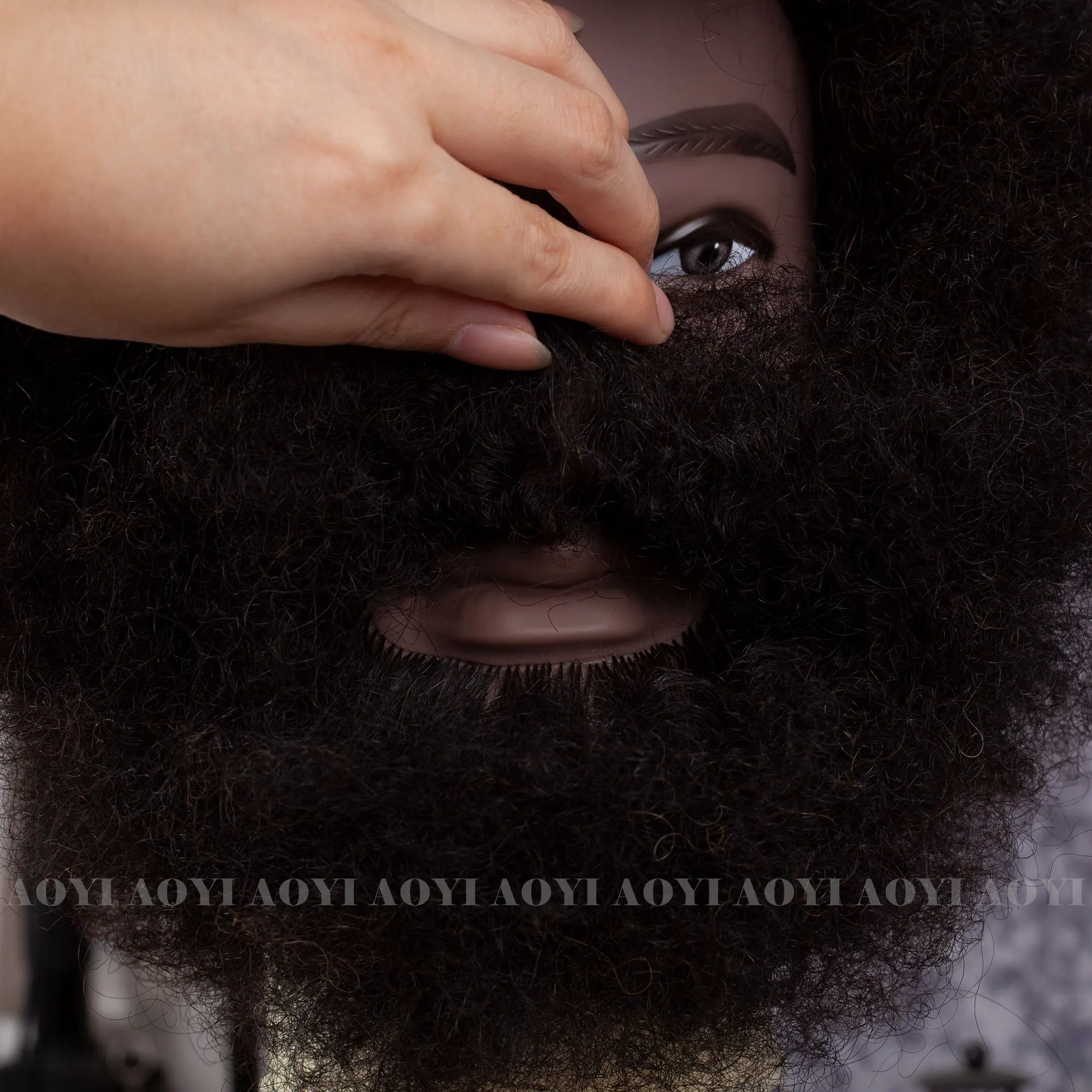 6 дюймов черный мужской baber afro настоящие человеческие волосы манекен тренировочная голова с бородой