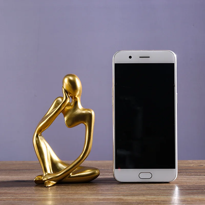gold decoration home resin abstract sculpture art black white indoor home decor