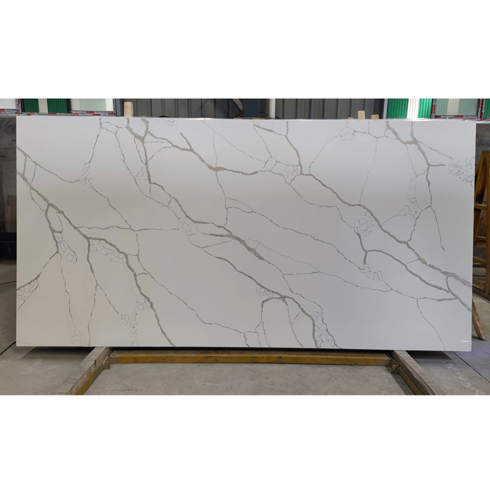DC-217 CALACATTA SUPERME Big Slab Artificial Quartz Stone for Countertops Engineered by Technology
