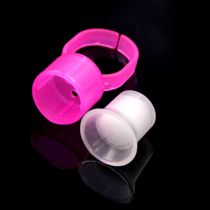 Microblading Pigment Glue Ink Rings With Sponge Cups Ring Permanent Makeup Eyelash Extension Glue Holder Eyebrow Tattoo