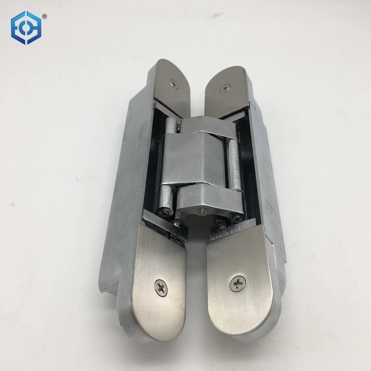 3D Adjustable Cross Door Hinges Invisible Concealed Hinges Hidden Hinge Bearing Zinc Alloy 80KG/2PCS for Folding Door Kitchen