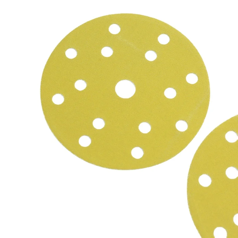 P60 - P800 6 inch 15 Holes factory Gold sanding disc calcined Aluminum oxide DH85