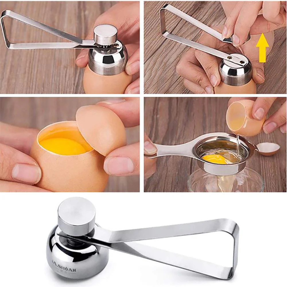 Stainless Steel Egg Topper Cutter Shell Opener Creative Kitchen Tool Metal Egg Scissors Boiled Raw Egg Opener