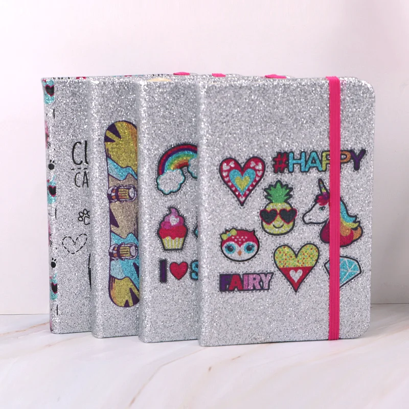Best Selling Box Packaging Diary Notebook  Girls Notebook Diary With Lock And Key Sequin Notebook