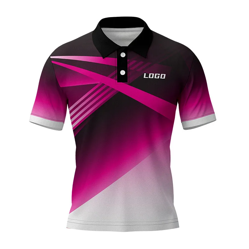 Оптовая продажа, рубашка-поло с сублимационным принтом, быстросохнущая спортивная одежда, мужская рубашка-поло