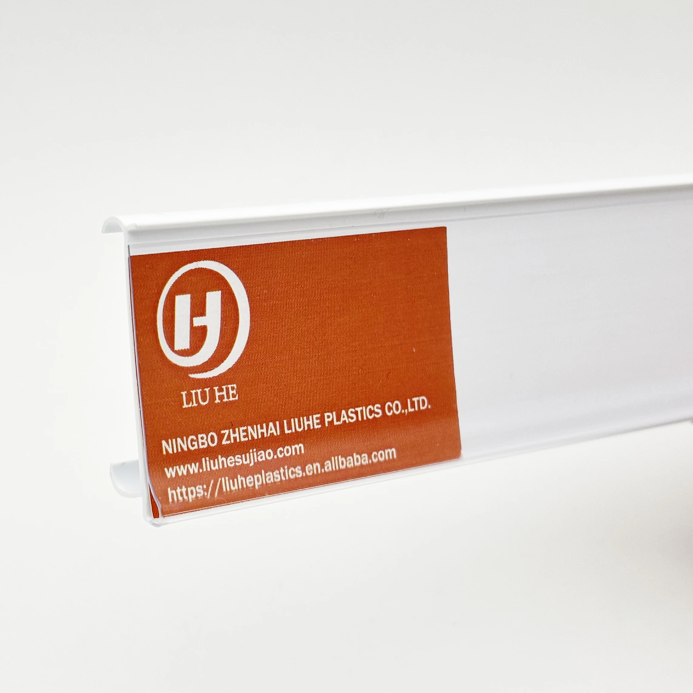 Plastic Supermarket Gondola Shelf Price Tag Holder Data Strip Mylar