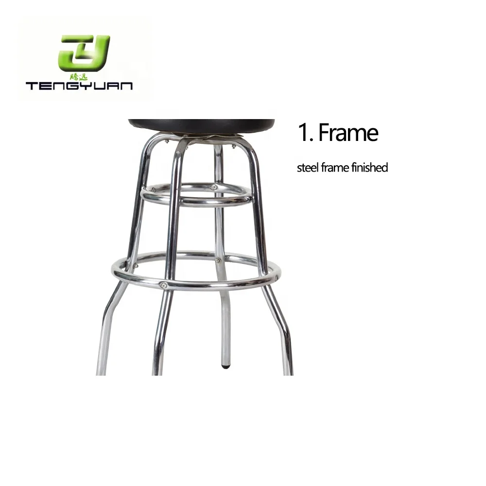 Дешевый поворотный современный хромированный металлический барный стул Tengyuan