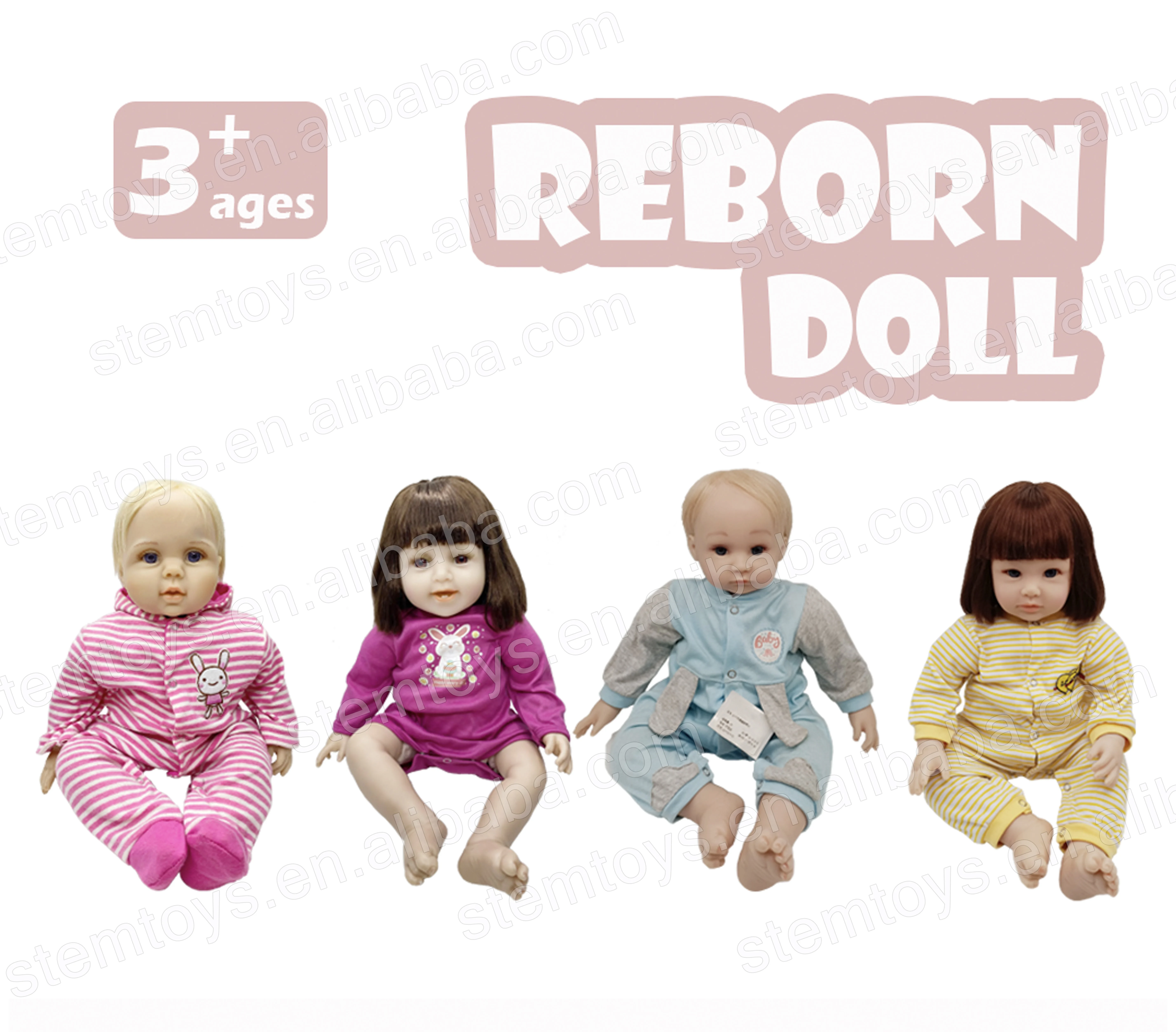 Hot new 47CM real handmade silicone reborn vinyl baby dolls w/IC customizable gift for doll stem toys for school