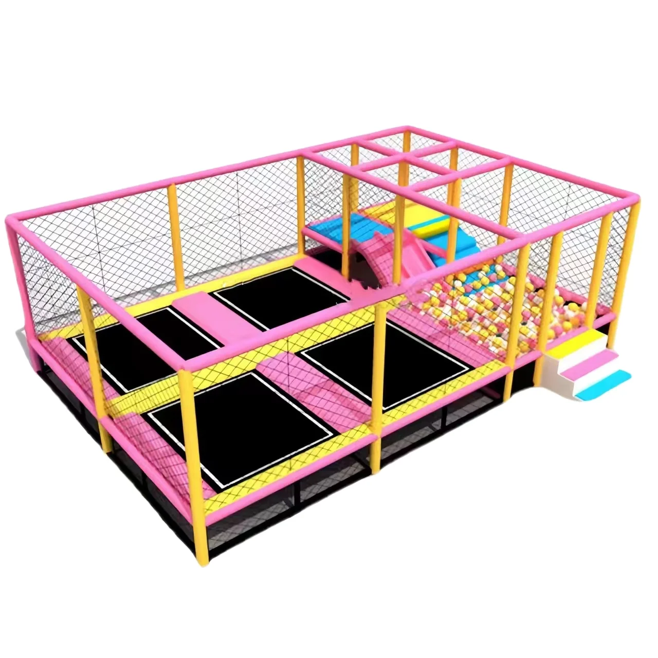 Trampoline Elastic Bed Amusement Park Indoor Playground Trampoline Park with Safety Net