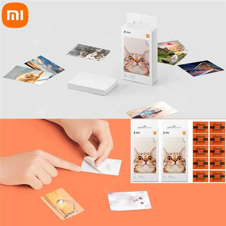 Оригинальный Xiaomi самоклеящаяся фотопринтом 10/50/100 листов 3-дюймовая пленка для мини Карманный фотопринтер цинкованные карман бумага