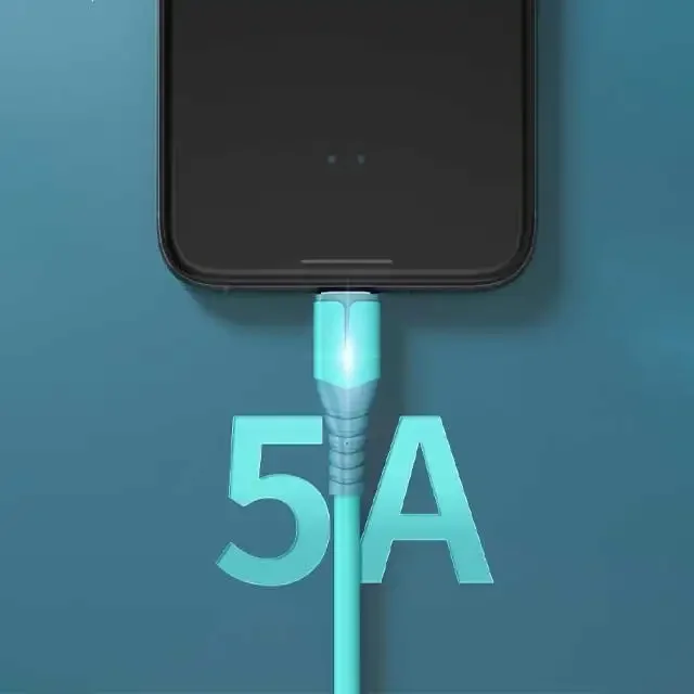 Factory OEM 1M/1.5M/2M Silica Gel LED Fast Charging Mobile Accessories Data cables for all Cell Phones Type-c USB Cable