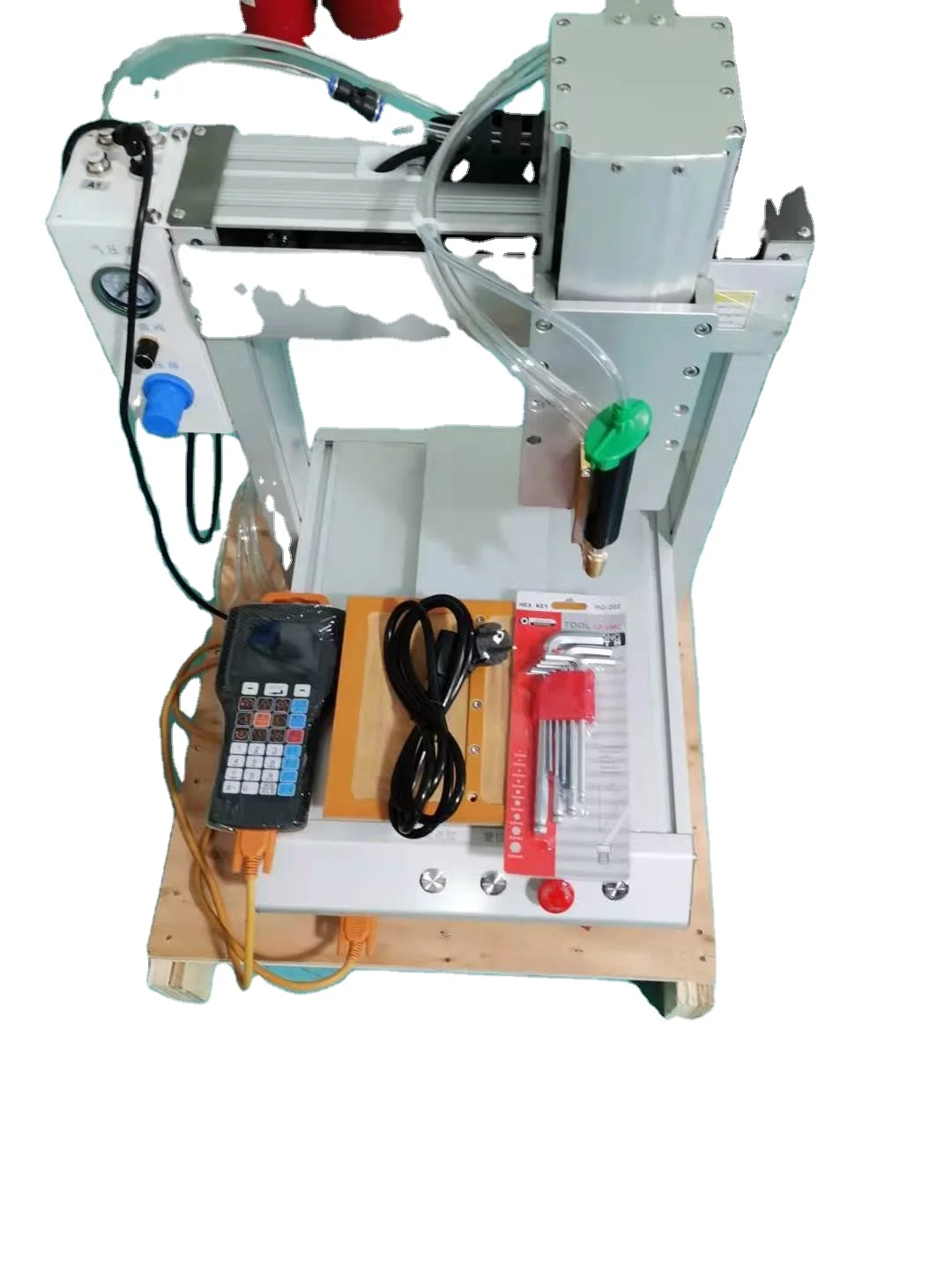 HDX Automatic Rotating Glue Dispensing Robot Machine  Glue Dispenser Robot with Hot Melt Glue, UV, Resin