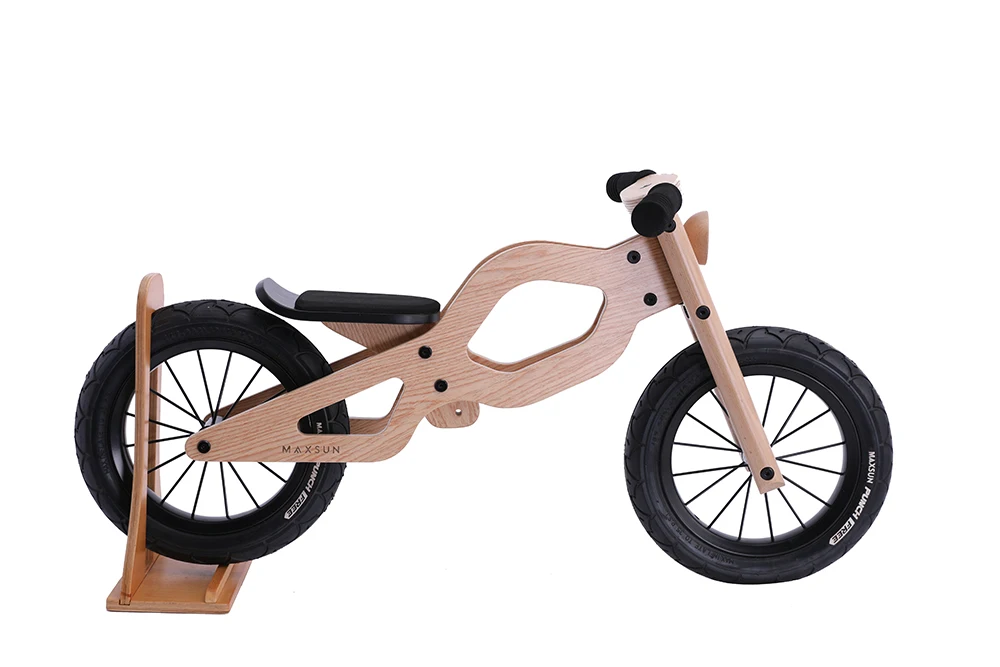 12 Inch Wooden Balance Bike Kids Bicycle Cool Motor Bike Ride on Toy CAR 2 to 4 Years 5 to 7 Years