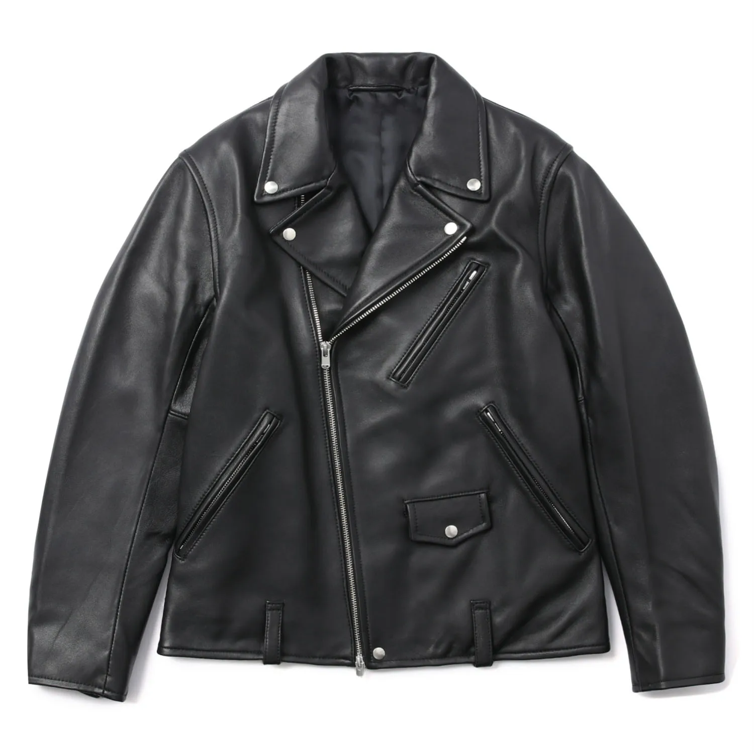 Fashionable Trend High-quality Slim-fit Zip Fastening Jacket Attractive Striped Black Full-grain Leather Jacket for Men