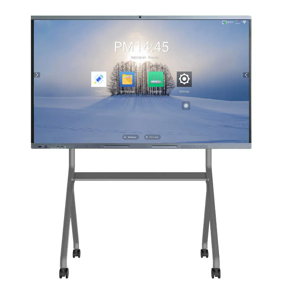 Board Digital Interactive Screen Panel White LED Black Interactive Education Smart Board Interactive Whiteboard 65 Inch RONG-65