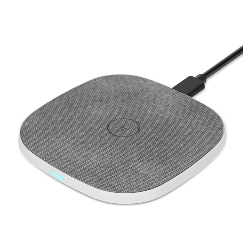 dropshipping Mobile Phone charger TS09S PU Leather Metal Desktop 15W 10W Qi Square Wireless Charger Pad phone charging