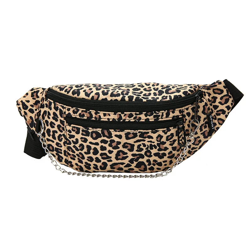 New Fashion Women Chest Bag Leopard Pattern PU Leather Shoulder Bag Outdoor Travel Casual Waist Messenger Bags