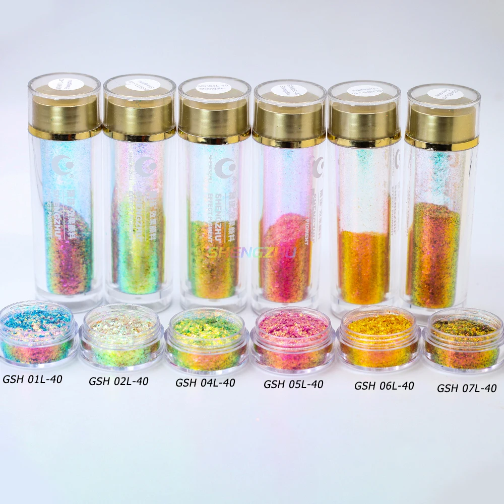 new arrival GSH01L-40 series makeup eyeshadow chameleon flake candy aurora pigment powder flake shimmer eyeshadow loose flake