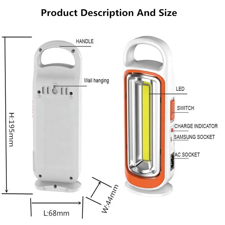 
JOYKALY Brand Outdoor Indoor Usage Powerful Rechargeable High Quality 5W COB LED Emergency Light For All Meeting 