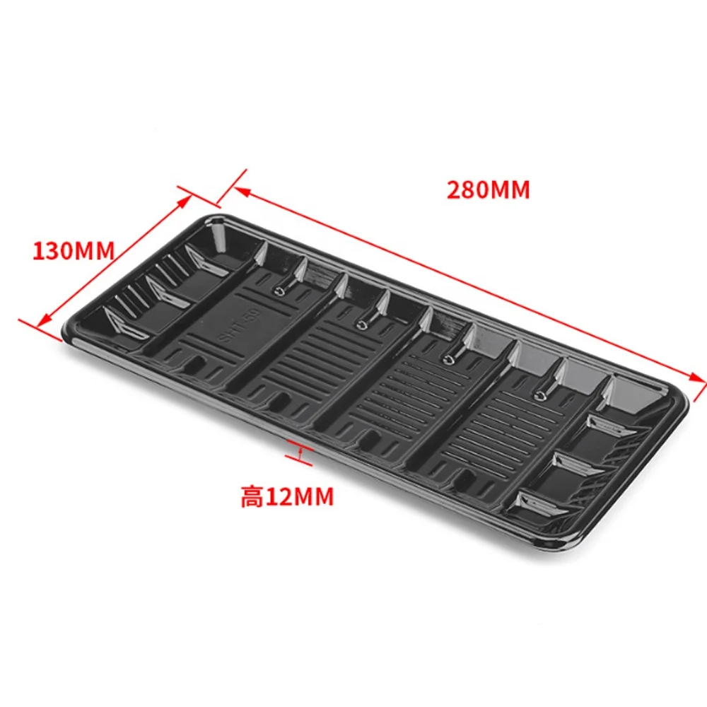 Best selling black RPET/PET biodegradable fruit and carrot tomato  disposable plastic vegetable tray