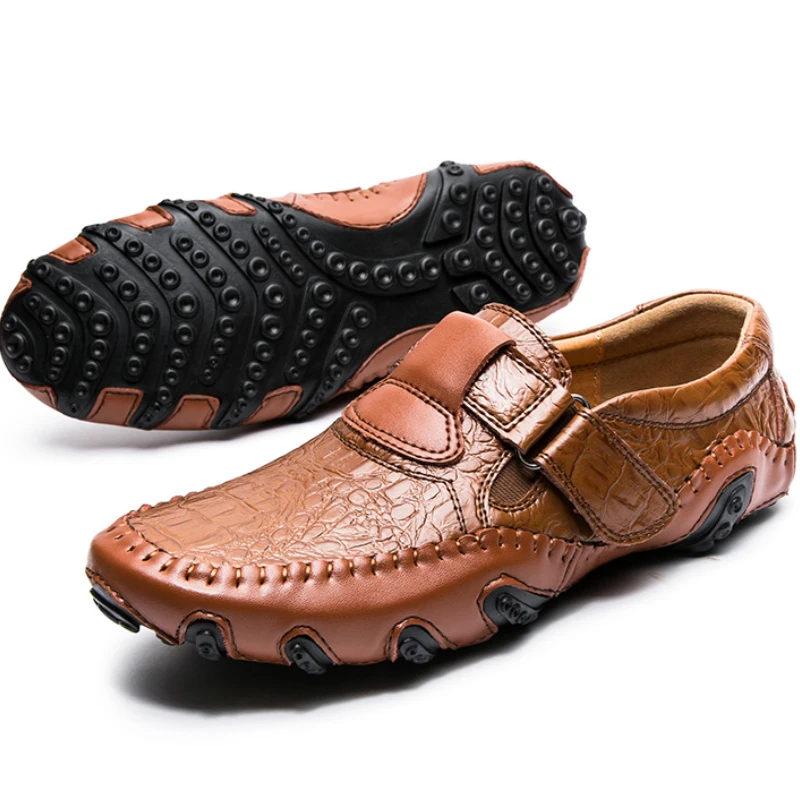 Size 38-47 Genuine Leather Driving Moccasins Comfortable High Performance Men Real Leather Dress Shoes