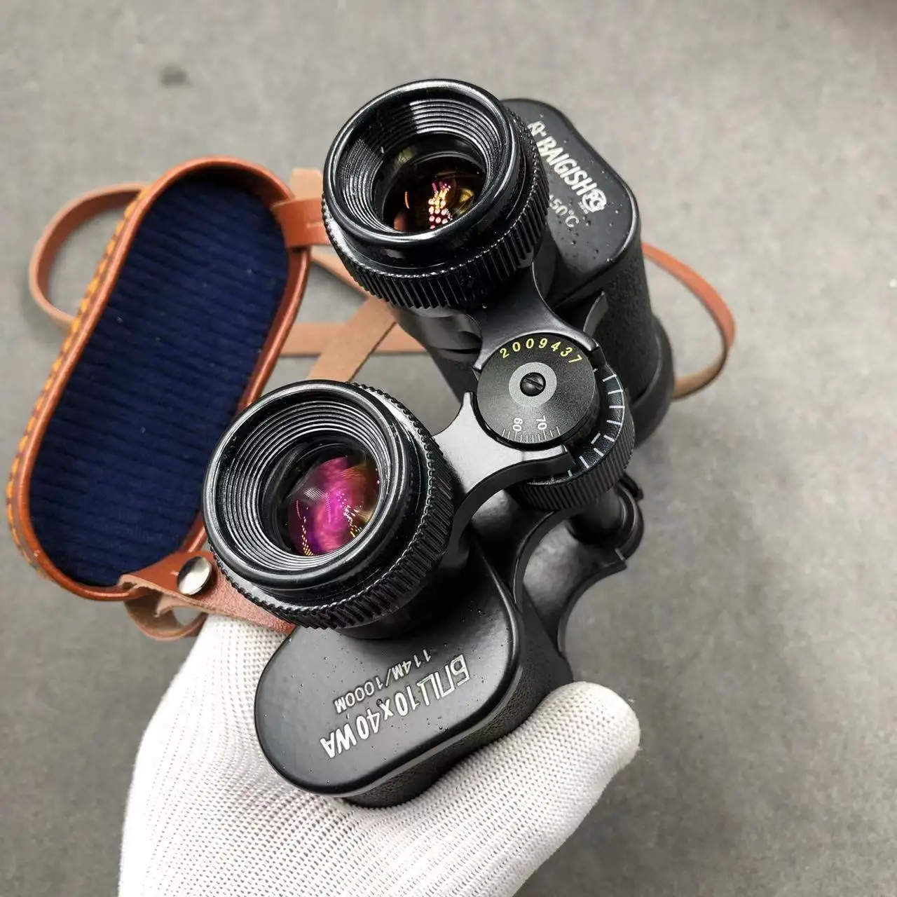 High quality metal binoculars Russian long range night vision adjustable large eye telescope with cowhide bag