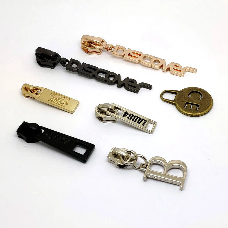 Custom Brand Logo Zipper Pull Replacement Zipper Tab Tags Cord Extension