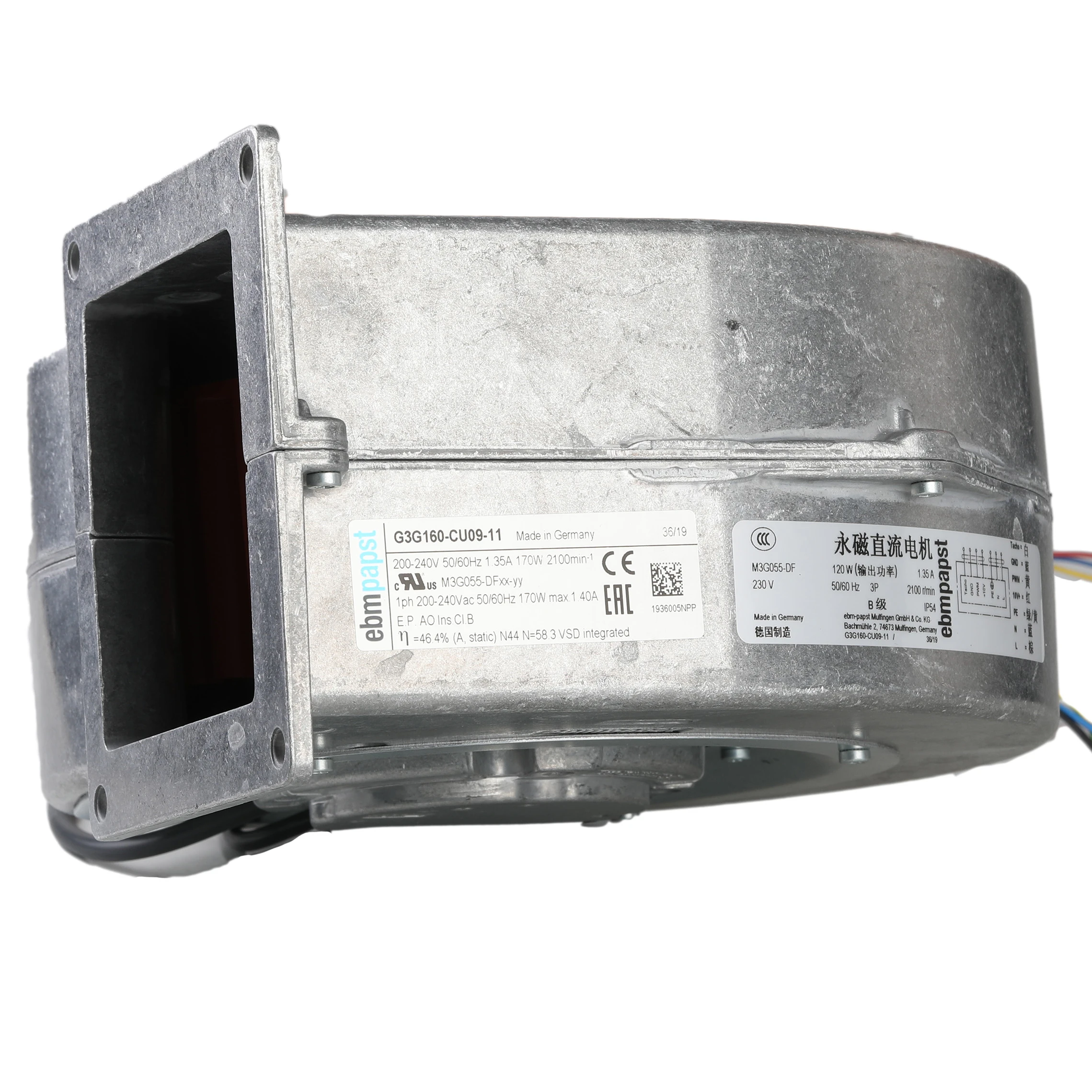 G3G160-CU09-11 ebmpapst centrifugal fan EBM-PAPST TYPE:G3G160-CU09-11 EBM FAN AC POWER