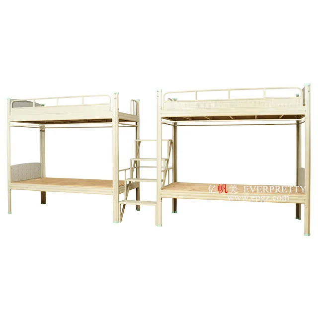High Quality University School Bed Double Bed Iron Bunk Bed with Table for Dormitory