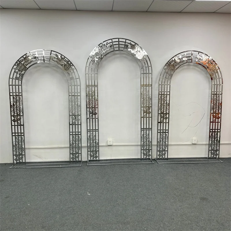 New Background Ornaments Door Decoration Flower Stand Wedding Stage Curved Square Pillars Arched Wedding Props Truss Arch