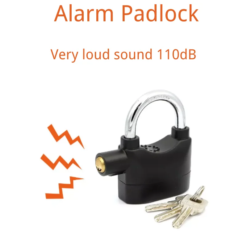 110dB Security  Anti-Theft Waterproof Motor Bicycle Lock Siren Safety Padlock Door Alarm Lock