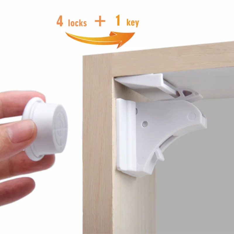 Magnetic baby safety cabinet locks proof drawer locks Childproofing latch locks Prevent children from getting their hands stuck