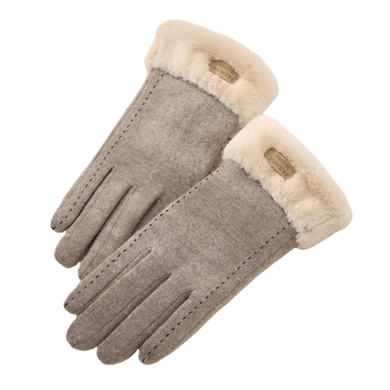 Fashion Bike Cycling Winter Hand Warmer Wool Gloves Women Touchscreen Cashmere Gloves & Mittens