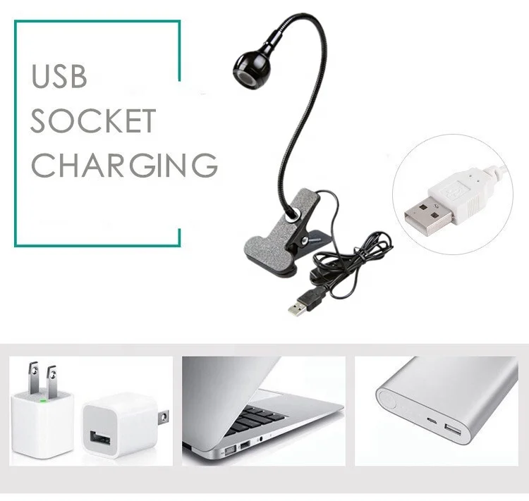 Hot sell flexible neck usb reading light led clip on desk lamp dimmable led table lamp