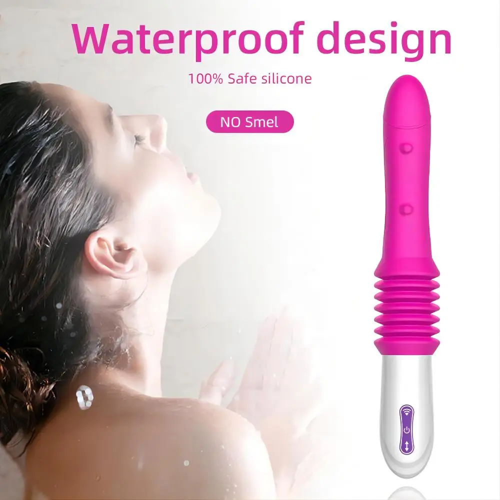 Female gun machine telescopic dildo vibrating massage masturbation device adult sex toy