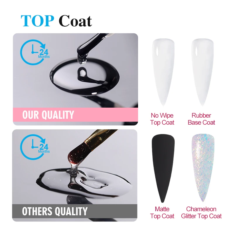 Лак для ногтей и базовая резина, без протирания, высокий блеск, бесплатные образцы, фирменная торговая марка, УФ-гель, верхнее покрытие