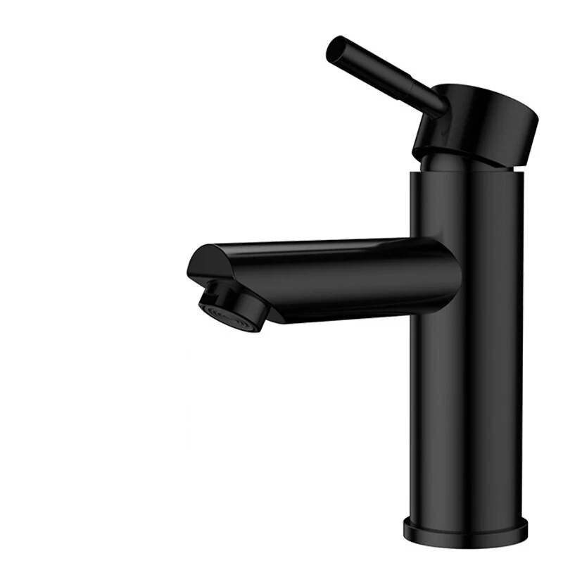 Traditional Matte Black Single Hole 304 Stainless Steel Washbasin Taps Hot Cold Bathroom Basin Faucet