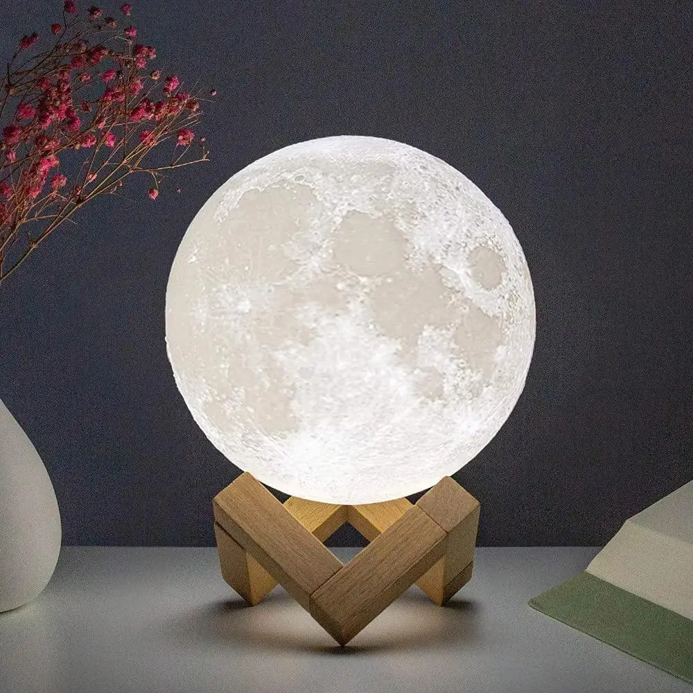 Moon лампа 16 видов цветов светодиодный ночник 3D печать лунного света с подставкой и кармашком для различных световых эффектов сенсорным управлением зарядкой через USB