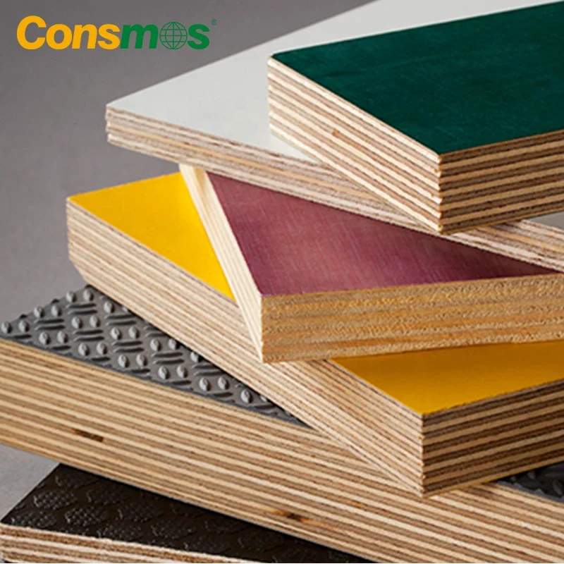 CONSMOS 18mm 20mm 21mm Black Veneer Poplar Core Marineplex Film Faced Shuttering Formwork Plywood Board Price