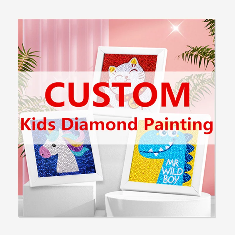 Diamond Painting Cartoon Crystal Embroidery Full Drill Kids Diamond Painting Kits With Frame Wall Decor DIY Gifts