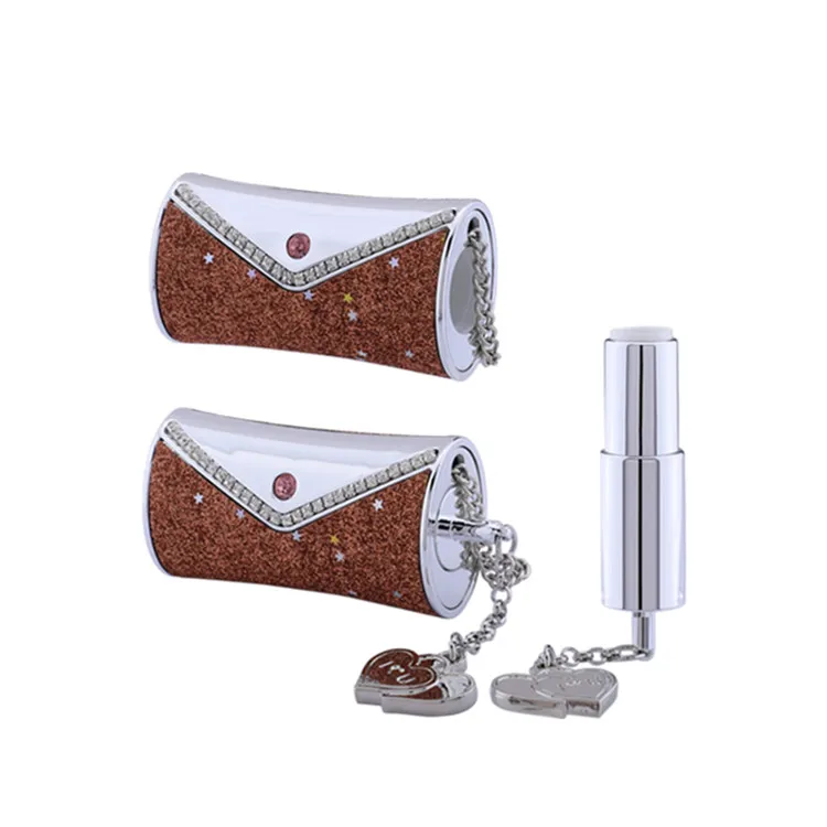 Luxury bag shaped empty magnet diamond lipstick tube cosmetic lipstick container packaging
