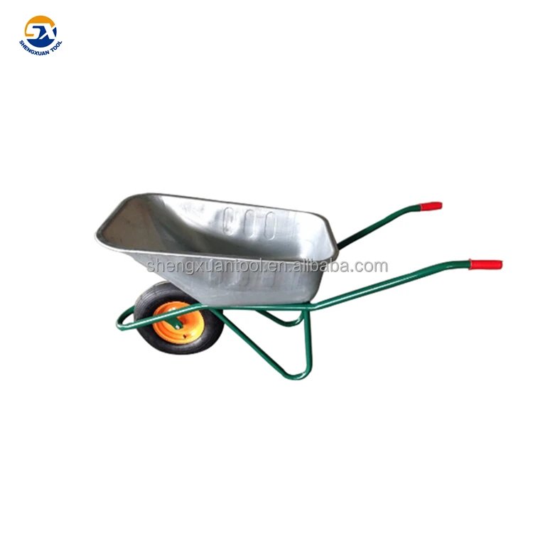 South Africa Market Construction Wheelbarrow WB3800 Black Yellow Blue Metal Oem Power Item CBF Wheel SOLID Garden Color Tray