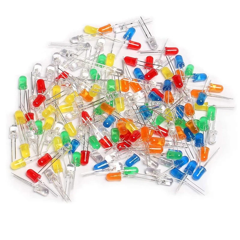 3mm 4mm 5mm LED Light Emitting Diode White/Red/Yellow/Blue/Green Bright Lighting Bulb Electronic Components Diode Parts