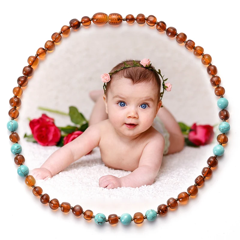 
Baltic Ambers Teething Necklace For Babies (Unisex) Teething Natural Baby Baltic Babies Raw Amber Bead Necklace 