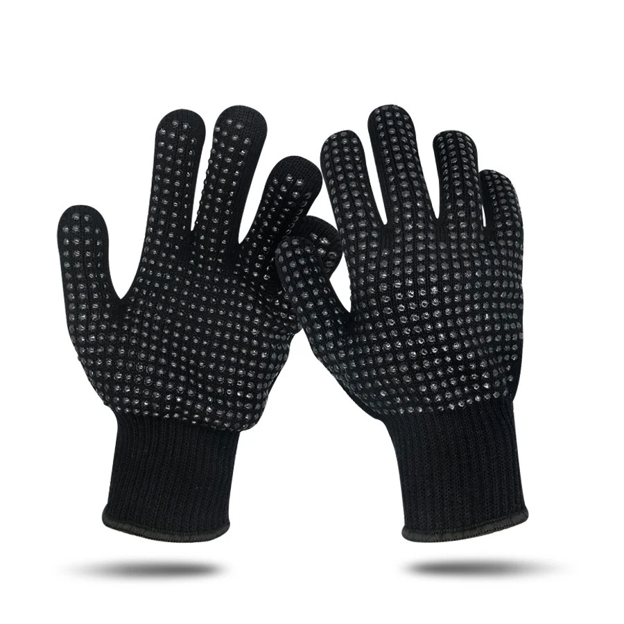 250 Degree Heat Resistant Gloves for Hair Styling with Silicone gel Non-slip Gloves For Mitts Curling Iron