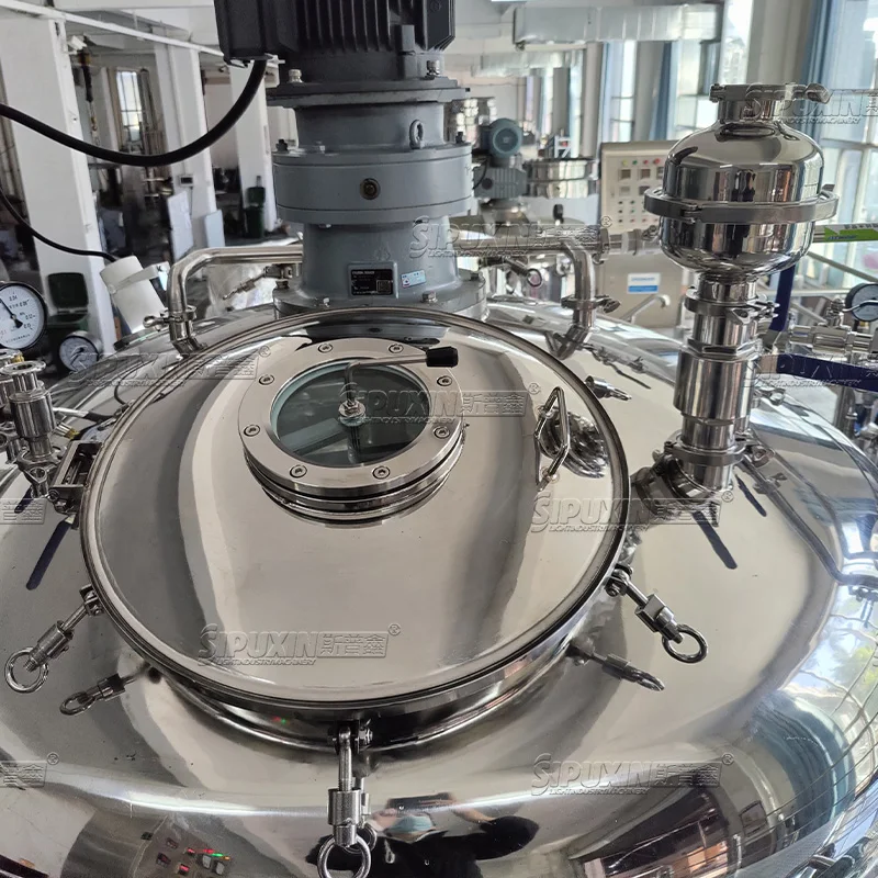 2T Fixed Type  Steam Heating Homogenizing Emulsifying Machine For Making  Cosmetic Lotion