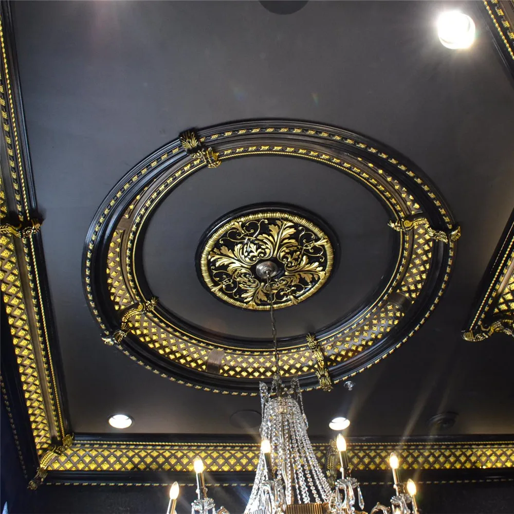 Office building kitchen decoration material building renovation rose medallion polyurethane PU foam ceiling medallion