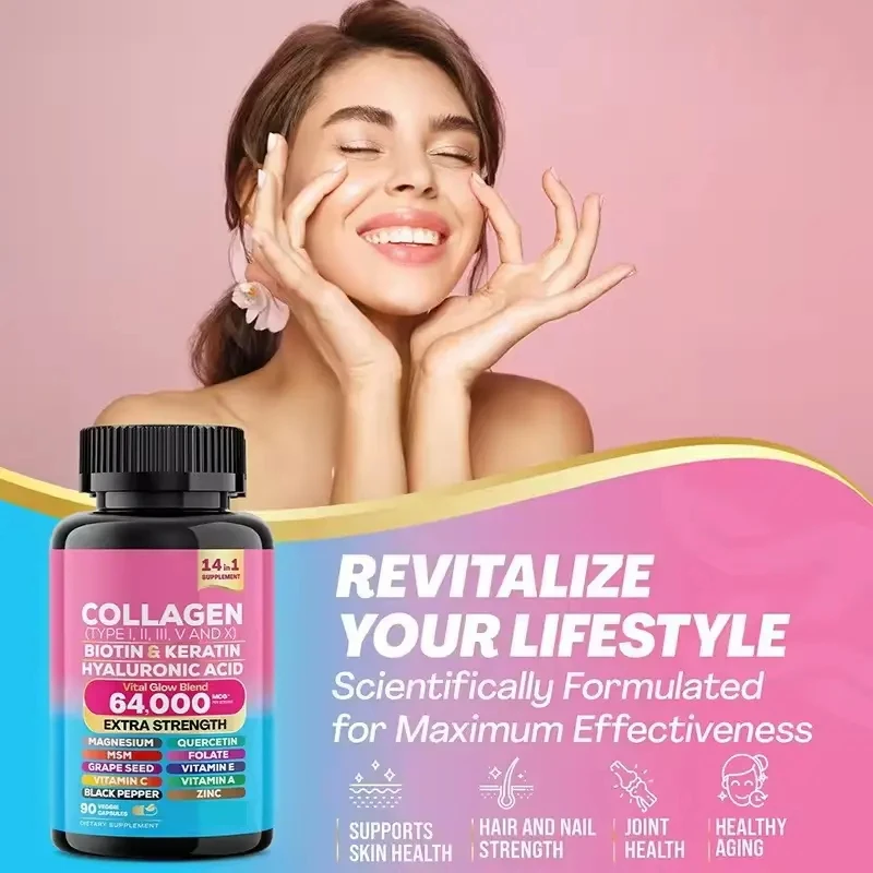 OEM Pure Vitamin C Biotin Collagen Hyaluronic Acid Skin Care Capsule Supplements Multi And Deep Sea Marine Hydrolyzed Collagen