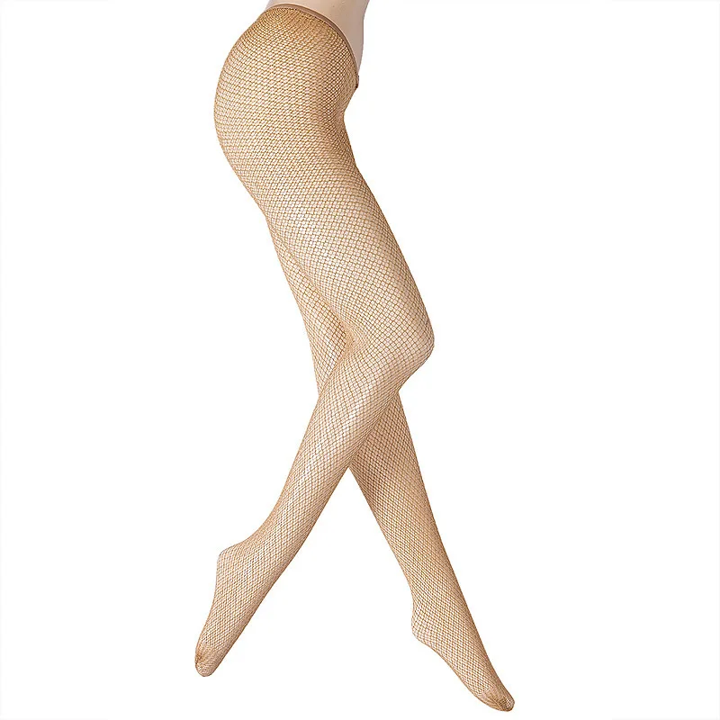 Wholesale women hollowed out v cut carnival glitter fishnet stockings shiny pantyhose