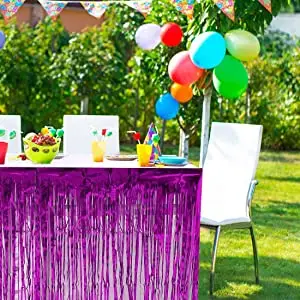 Настольная юбка с бахромой из металлической фольги праздничная настольная